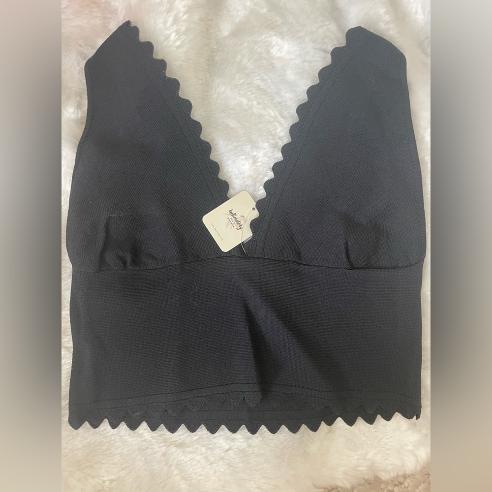 Free people intimately Black Sclapped cropped tank